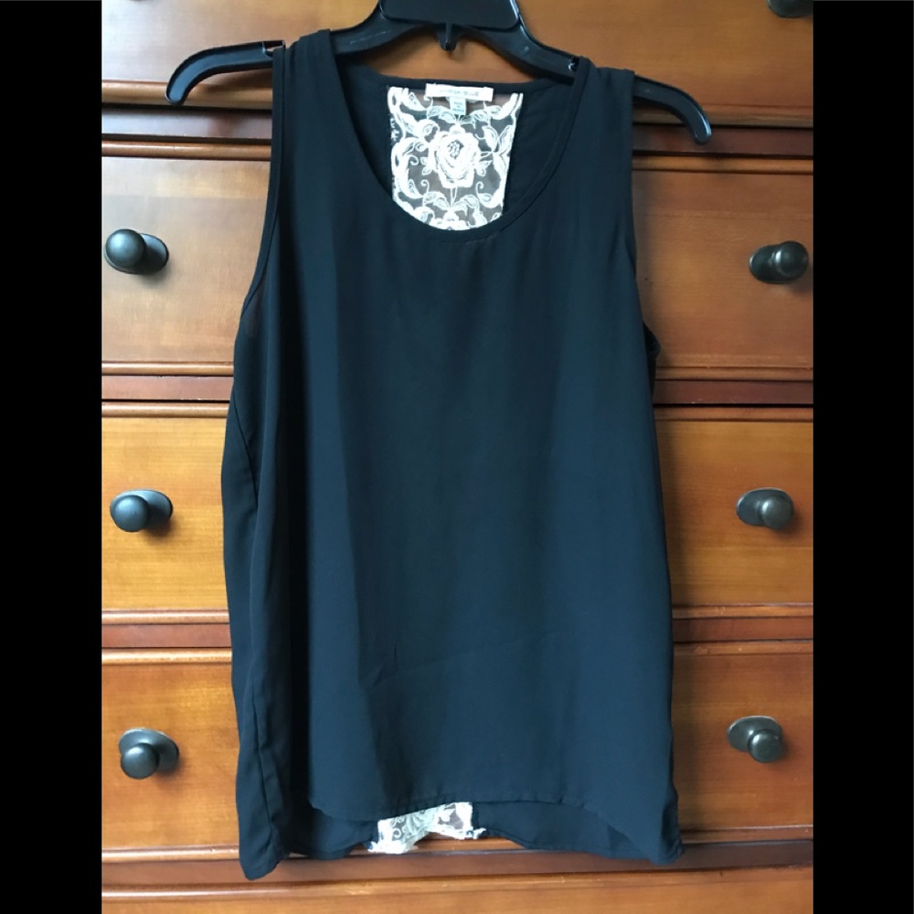 Sheer Top with Lace Back